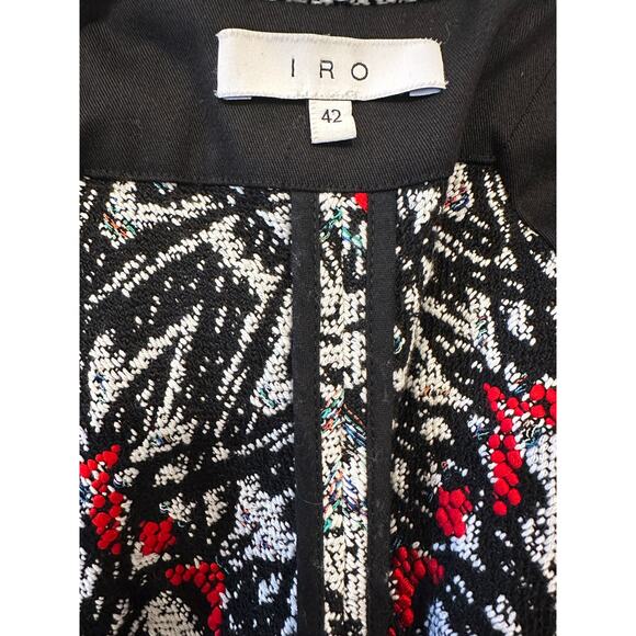 IRO Kroe Red Tweed Tapestry Short Cropped Jacket Small - Picture 9 of 12